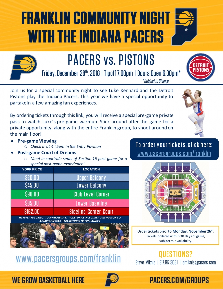 Franklin Community Night with the Pacers