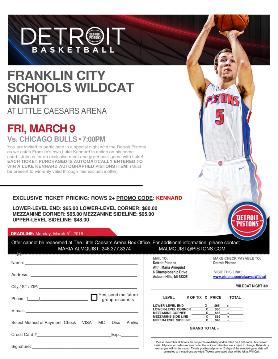 Franklin Night with Detroit Pistons